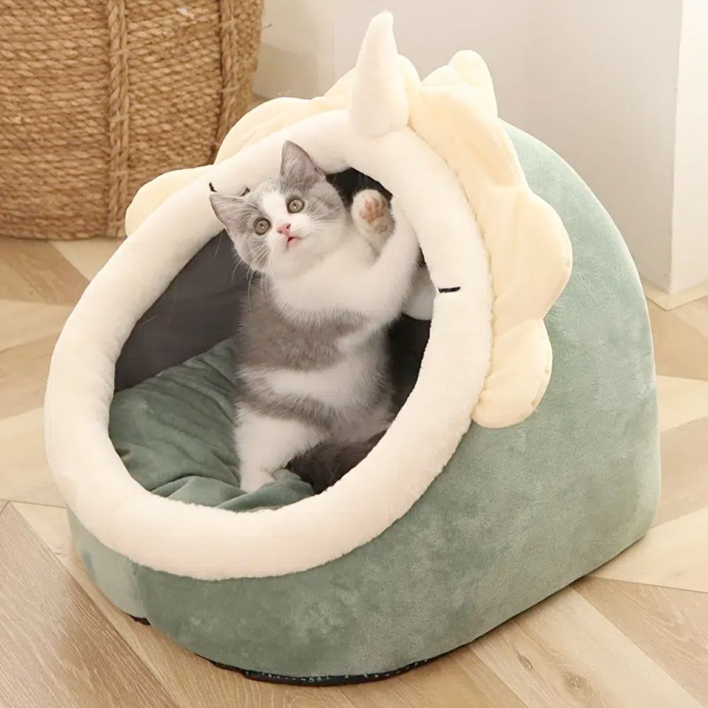 Adorable Dinosaur Pet House - Cute & Soft Cat Bed