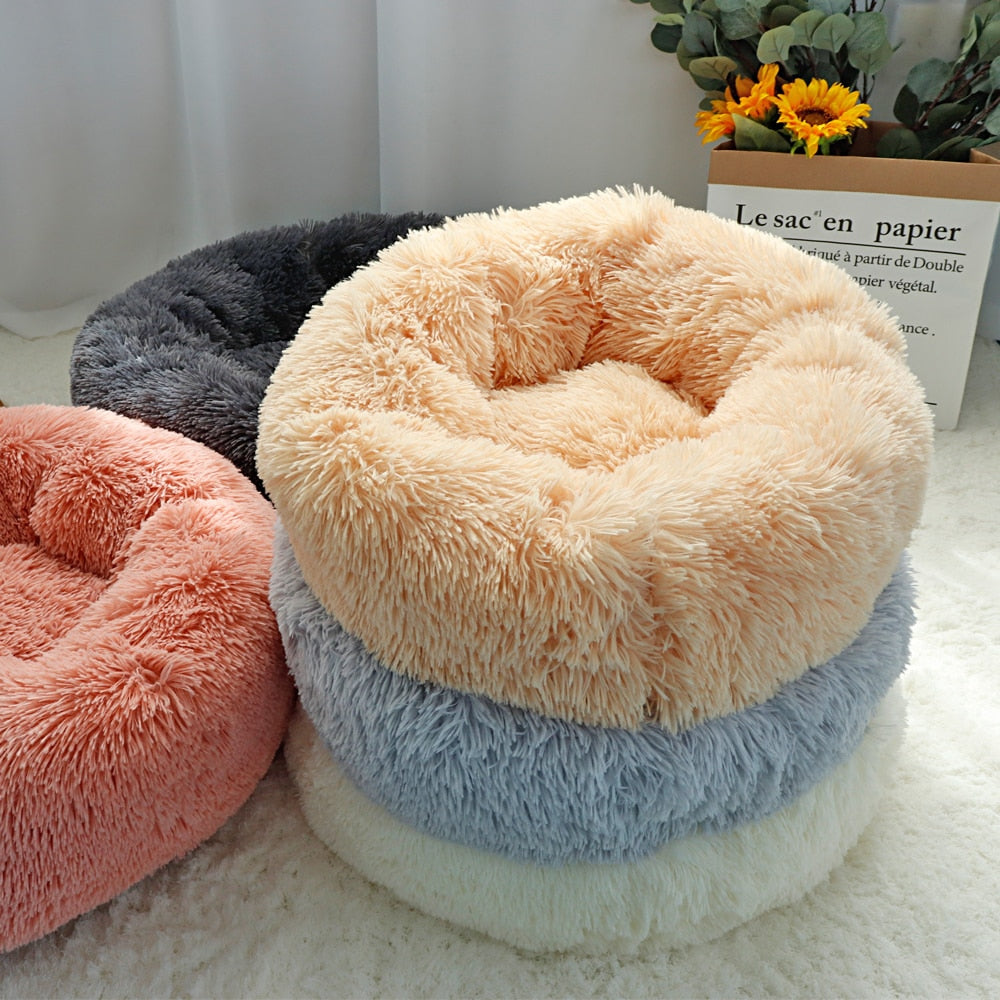 COMFYKITTENS Soft Plush Cat Bed -Indoor House Round Cat or Dog Bed